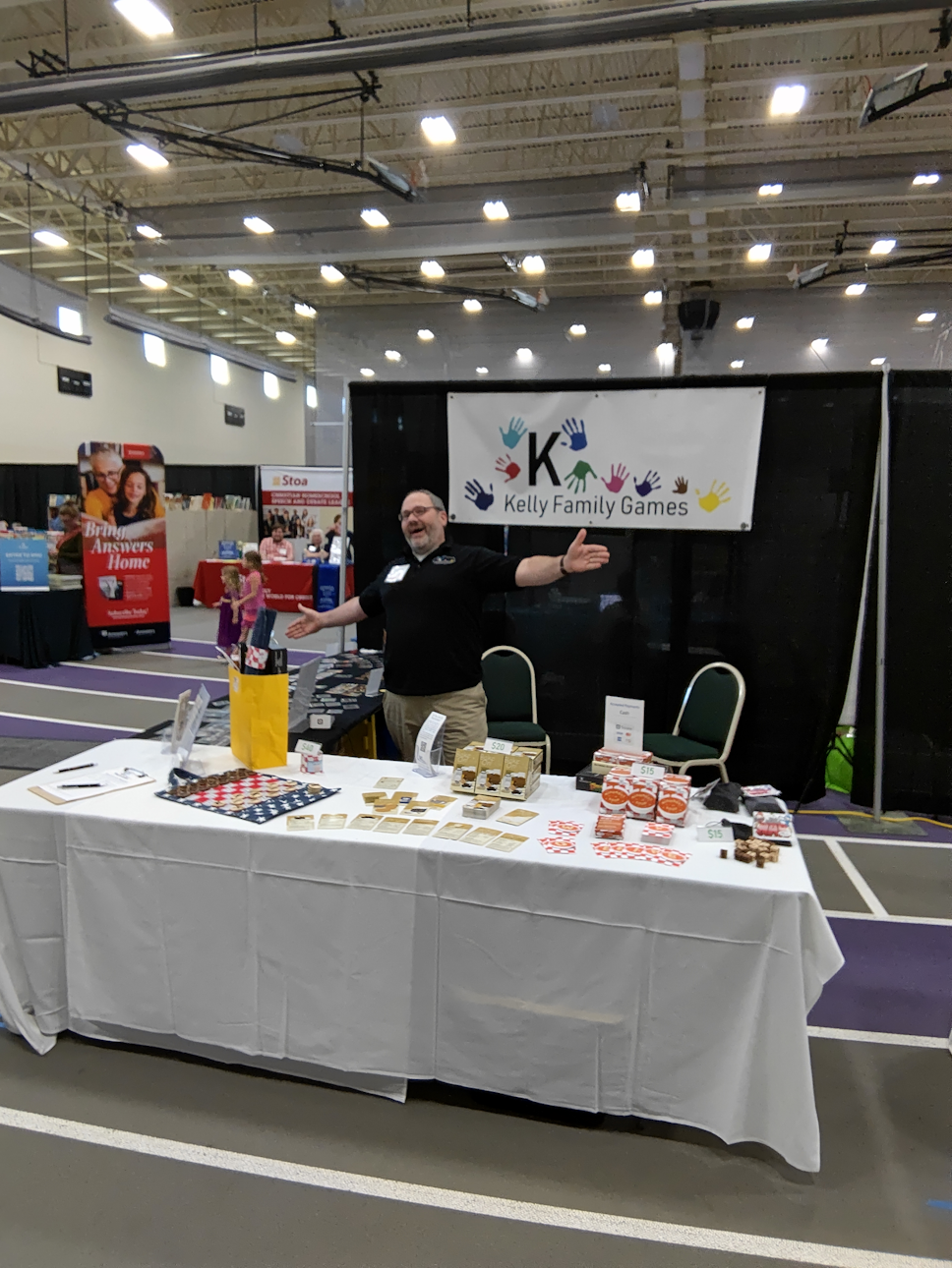 A picture of our booth at ICHE 2023